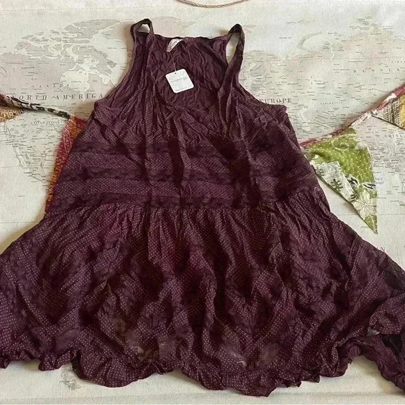🆕Free People Voile and Lace Trapeze Slip Dress Tank NWT 88$ Size XS - Picture 4 of 7